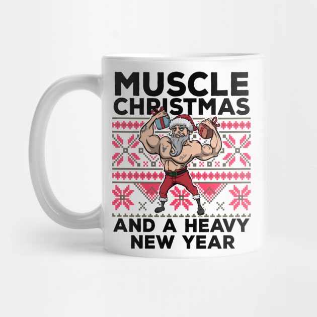Ugly Christmas Workout Lifting Santa Claus Gym Fitness Gift by TellingTales